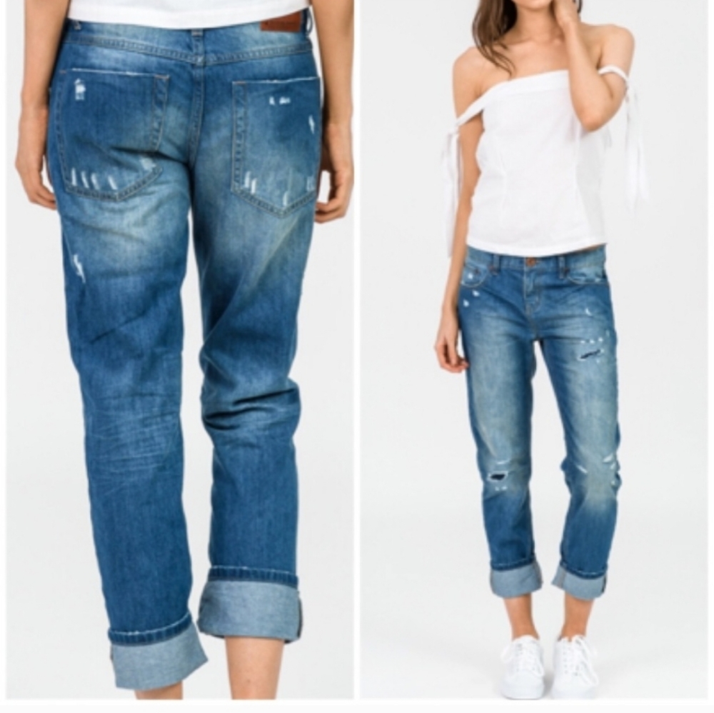One x One Teaspoon Awesome Baggies Distressed Jeans 27 Low Waist Medium Rise